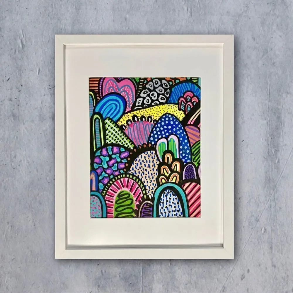 Custom One of a Kind Neon Rainbow Abstract Painting Original Artwork - Picture 3 of 13